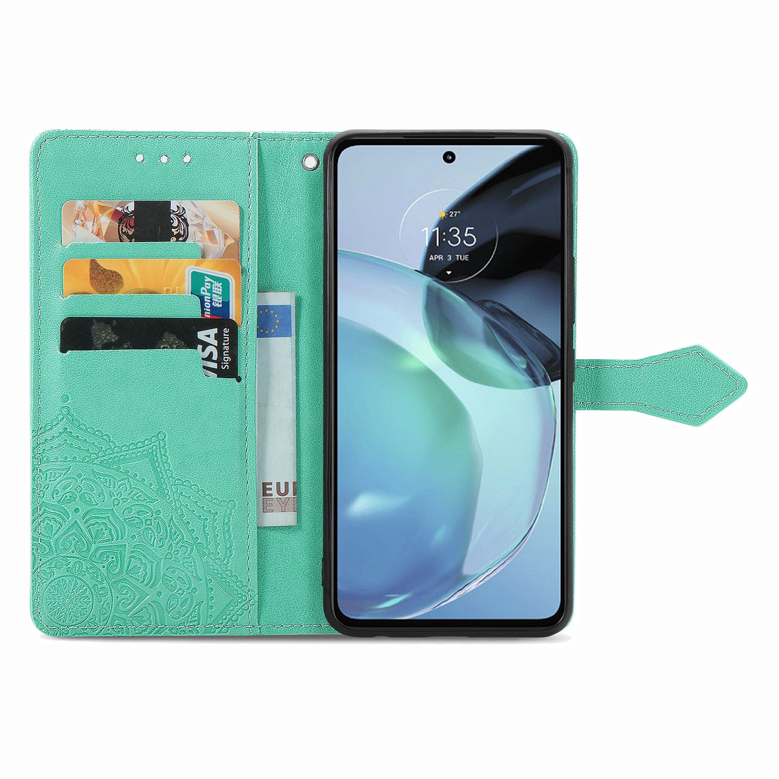 For Motorola Moto G72 4G Embossed Mandala Pattern Wallet Case PU Leather Stand Book Design Magnetic Phone Cover with Strap For Motorola Moto G72 4G Embossed Mandala Pattern Wallet Case PU Leather Stand Book Design Magnetic Phone Cover with Strap